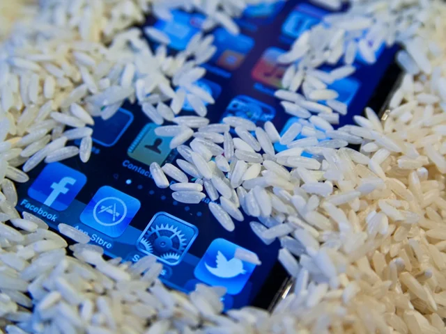 آیا برنج آب درون گوشی را به طور کامل جذب می کند؟