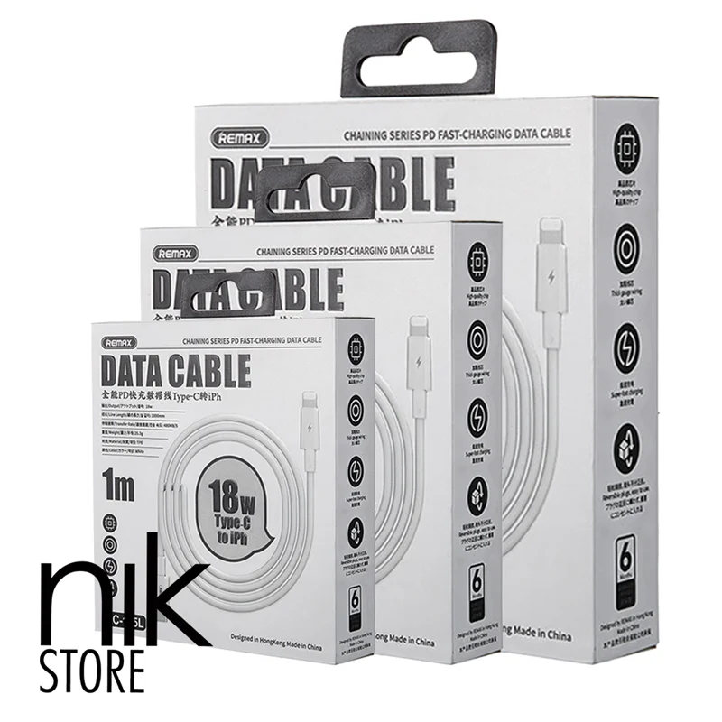 پک 10 عددی کابل شارژر USB-C به لایتنینگ فست ریمکس مدل RC-135L