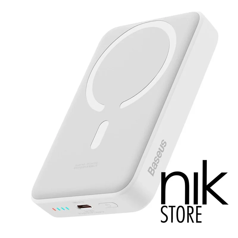 پاوربانک ۳۰ وات مگ سیف باسئوس مدل magnetic mini ظرفیت 10000 همراه با کابل تایپ سی