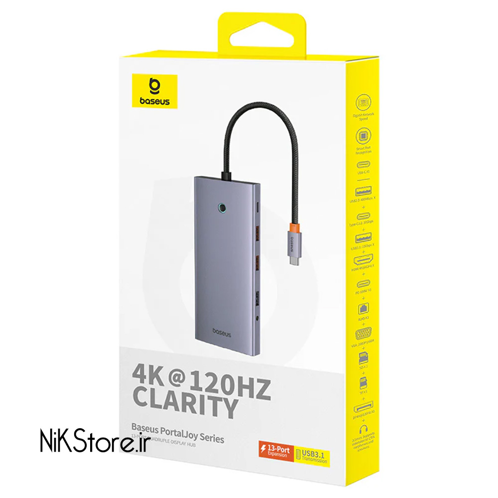 هاب USB Type-C باسئوس 13 پورت مدل B00053002811-01
