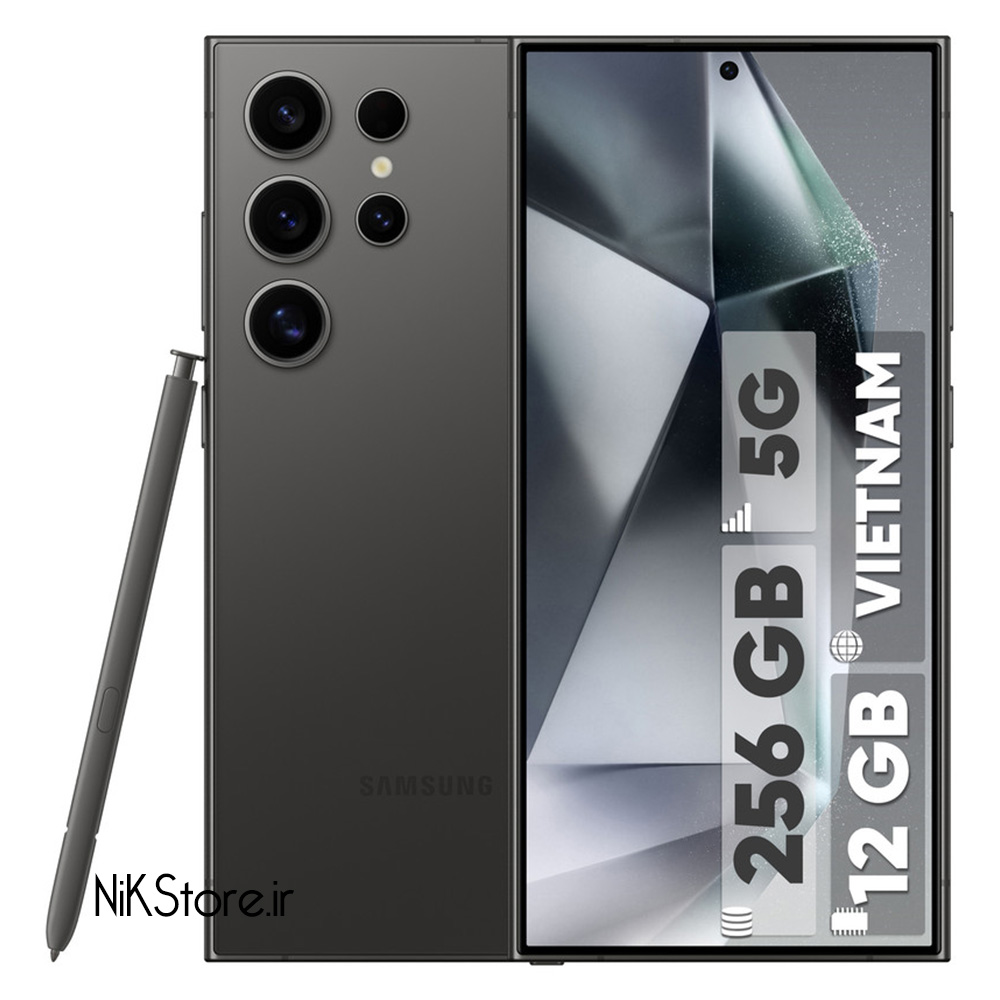 گوشی سامسونگ S24 الترا  5G حافظه 256 رم ۱۲ گیگابایت مشکی (ویتنام) رجیستری شرکتی ۱۸ ماهه
