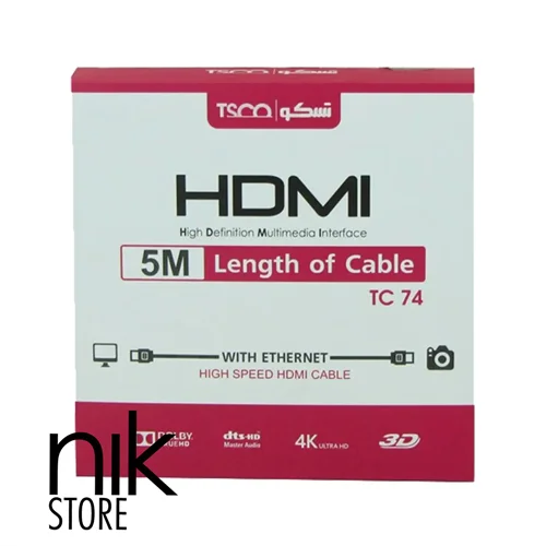 کابل HDMI تسکو مدل TC74 طول 5 متر