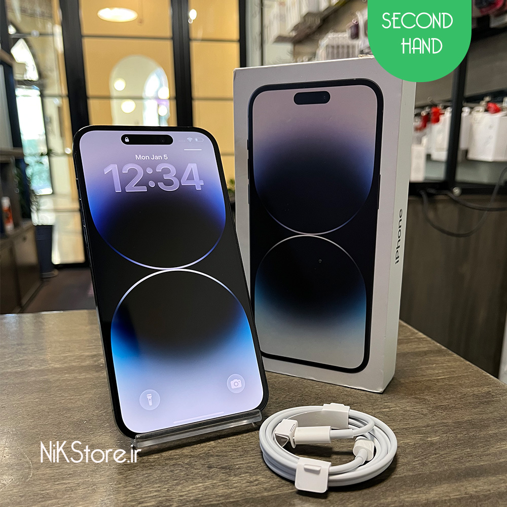 آیفون 1۴ پرو مکس مشکی ۲۵۶ گیگ دو سیم ZAA بدون رجیستری (کارکرده)